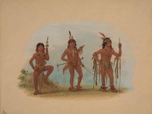 दो योद्धाओं के साथ लेंगुआ मेडिसिन मैन, 18541869। द्वारा जॉर्ज कैटलिन