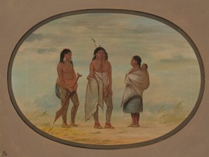 न्यास इंडियन चीफ, उनकी पत्नी और एक योद्धा, 18551869। द्वारा जॉर्ज कैटलिन