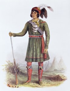 ओस्सोला या &39;राइजिंग सन&39;, एक सेमिनोइल लीडर, 1838, थॉमस एल मैककेनी और जेम्स हॉल, पब द्वारा &39;द इंडियन ट्राइब्स ऑफ़ नॉर्थ अमेरिका, वॉल्यूम .2&39; का चित्रण। जॉन ग्रांट द्वारा द्वारा जॉर्ज कैटलिन