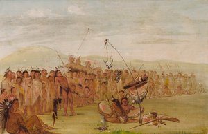 सिओक्स धार्मिक समारोह में आत्म-यातना, 1835-1837। द्वारा जॉर्ज कैटलिन