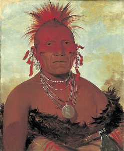 शोन-का-की-ही-गा, हॉर्स चीफ, ग्रैंड पावनी हेड चीफ, 1832। द्वारा जॉर्ज कैटलिन
