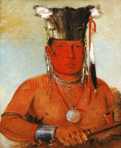 शॉ-दा-मोन-नी, देयर हे गोज़, ए ब्रेव, 1832। द्वारा जॉर्ज कैटलिन
