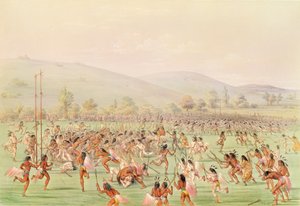 द इंडियन बॉल गेम, c.1832 द्वारा जॉर्ज कैटलिन