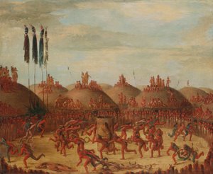 द लास्ट रेस, मंडन ओ-की-पा समारोह, 1832। द्वारा जॉर्ज कैटलिन