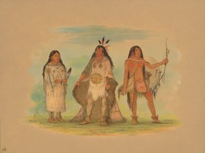 तीन मीनार्री भारतीय, 1861। द्वारा जॉर्ज कैटलिन
