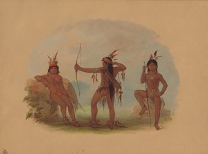 थ्री वॉयवे इंडियंस, 18541869। द्वारा जॉर्ज कैटलिन