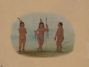 थ्री यंग टोबोस मेन, 18541869। द्वारा जॉर्ज कैटलिन