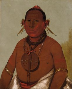 वा-सॉ-मी-सॉ, रोरिंग थंडर, ब्लैक हॉक का सबसे छोटा बेटा, 1832। द्वारा जॉर्ज कैटलिन