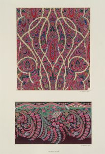 पैस्ले शॉल के लिए कपड़े के डिजाइन, c.1871
