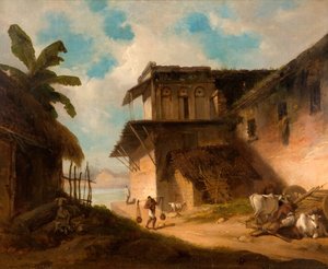 बंगाल विलेज सीन, 1821। द्वारा जॉर्ज चिन्नारी