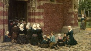 ज़ुइडर ज़ी, हॉलैंड में 1876 में मछली पकड़ने के गांव में उच्च द्रव्यमान