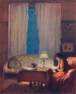 लैम्पलाइट ट्विलाइट द्वारा पढ़ना: इंटीरियर, 1909