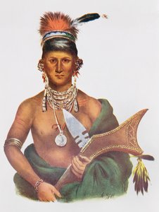 एपानोज़, एक सौक प्रमुख, 1837, थॉमस एल मैककेनी और जेम्स हॉल, पब द्वारा &39;द इंडियन ट्राइब्स ऑफ़ नॉर्थ अमेरिका, वॉल्यूम .2&39; का चित्रण। जॉन ग्रांट द्वारा