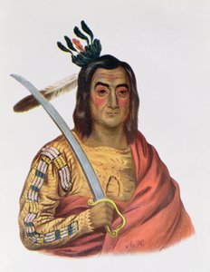 माउ-का-उश-का या ling द ट्रेमब्लिंग अर्थ ’, एक यैंकटन सिओक्स प्रमुख, थॉमस एल मैककेनी और जेम्स हॉल, पब द्वारा illust द इंडियन ट्राइब्स ऑफ नॉर्थ अमेरिका’ का चित्रण। जॉन ग्रांट द्वारा