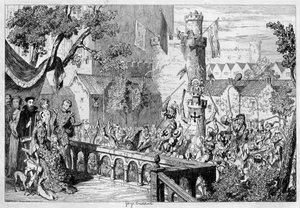 टॉवर ऑफ़ लंदन के महल के बगीचे में मस्जिद, 1840। द्वारा जॉर्ज क्रूइशांक