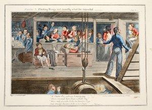 मास्टर बी, चीजों को ढूंढना वैसा नहीं, जिसकी उन्हें उम्मीद थी, पब। 1835 (हाथ के रंग का उत्कीर्णन) द्वारा जॉर्ज क्रूइशांक