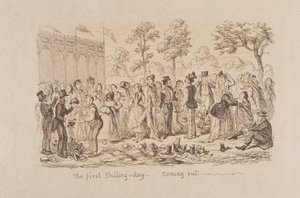 1851 के मेहेज ग्रेट प्रदर्शनी: द फर्स्ट शिलिंग डे - कमिंग आउट, 1851 द्वारा जॉर्ज क्रूइशांक