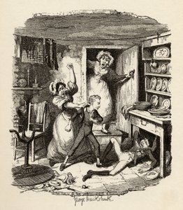 ऑलिवर ने चार्ल्स डिकेंस (1812-70) 1838 के &39;द एडवेंचर्स ऑफ ऑलिवर ट्विस्ट&39; से चैपमैन अनल हॉल, 1901 द्वारा प्रकाशित एक आत्मा की सराहना की। द्वारा जॉर्ज क्रूइशांक