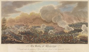वाटरलू की लड़ाई, &39;वाटरलू की लड़ाई का एक ऐतिहासिक खाता&39;, 1817 (रंगीन जलीय) द्वारा जॉर्ज क्रूइशांक