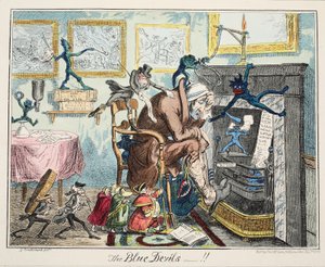 द ब्लू डेविल्स, पब। 1835 (हाथ के रंग का उत्कीर्णन) द्वारा जॉर्ज क्रूइशांक