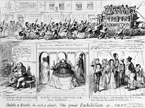 हाइड पार्क, लंदन में 1851 की महान प्रदर्शनी। द्वारा जॉर्ज क्रूइशांक