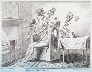 सिर में दर्द, 1835 द्वारा जॉर्ज क्रूइशांक