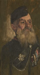 जे फिशर का पोर्ट्रेट, राइफल बीजीडी, c.1920 (पैनल पर तेल)