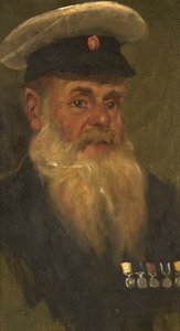 जे. विल्सन का पोर्ट्रेट, RMA, c.1920 (पैनल पर तेल) द्वारा जॉर्ज एडमंड बटलर