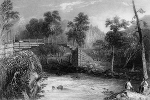 भुरकोट में पुल, 1838।