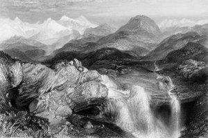 जमुना के स्रोत के पास गिरता है, 1838।