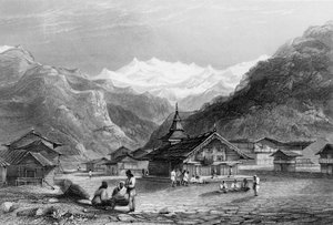 कुर्सली, - हिमालय पर्वत, भारत में एक गांव, 1838।