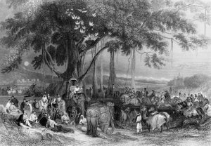 रणजीत सिंह और उनकी सुवारी, या सीकों का काफिला, 1838।
