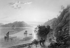 हुरद्वार के पास मैदानी इलाकों में गंगा का प्रवेश, 1838।