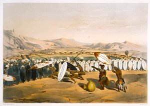 उम्पांडा, 1849 में नॉनडुएंगी में अपने सैनिकों की समीक्षा करते हुए द्वारा जॉर्ज फ्रेंच एंगस