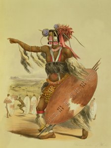 ज़ुलु योद्धा, उटिमुनी, चाका के दिवंगत जुलु राजा के भतीजे, &39;द काफिर इलस्ट्रेटेड&39; से 13 प्लेट