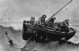 हेरिंग मछली पकड़ना। हेक्वेट द्वारा चित्रण, जॉर्जेस जीन मैरी (1854 - 1906)। स्याही। द्वारा जॉर्ज हैकेट