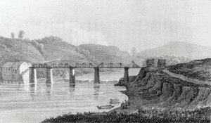 1821 में एडलार्ड वेल्बी द्वारा &39;ए ए विजिट टू नॉर्थ अमेरिका एंड द इंग्लिश सेटलमेंट्स फ्रॉम एलेनार्ड वेल्वेज़&39; पर ब्रिज