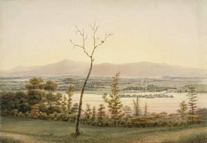 ईस्टर्न बैंक ऑफ हडसन, न्यूयॉर्क, 1840 (वॉटरकलर, ग्रेफाइट, चयनात्मक ग्लेज़िंग, गॉचे, और ईस्ट स्क्रैचिंग, गॉच, और पेपर के लिए खरोंच से छूना