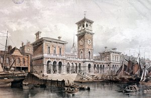 बिलिंग्सगेट घाट और बाजार, लंदन, 1851 द्वारा जॉर्ज हॉकिन्स