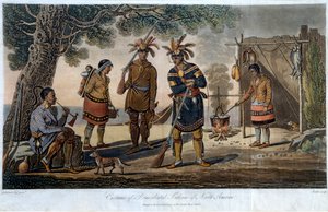 हेरियट, जॉर्ज (1766-1844) द्वारा उत्तरी अमेरिका के अधिवासित भारतीयों की वेशभूषा