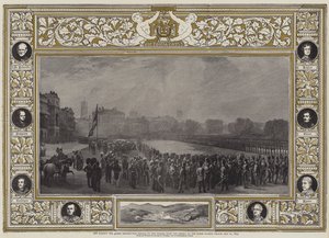 21 मई 1855 को हॉर्स गार्ड्स परेड में क्रीमिया से हीरोज़ को मेडल्स वितरित करते हुए महारानी द्वारा जॉर्ज हाउसमैन थॉमस