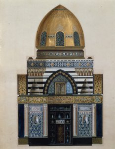 लंदन के लीटन हाउस में अरब हॉल के लिए डिजाइन, 1880 (wc, gouache) द्वारा जॉर्ज द्वितीय आइचिसन