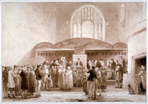 गिल्डहॉल चैपल, लंदन शहर का आंतरिक दृश्य, 1817 द्वारा जॉर्ज जोन्स