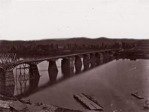 चट्टानुगा में टेनेसी नदी पर पुल, सीए। 1864. द्वारा जॉर्ज एन। बरनार्ड