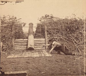 क्वेकर गन, सेंट्रेविल, वर्जीनिया, मार्च 1862। द्वारा जॉर्ज एन। बरनार्ड