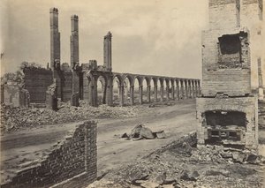 आरआर डिपो, चार्ल्सटन, दक्षिण कैरोलिना, 1860 के खंडहर। द्वारा जॉर्ज एन। बरनार्ड