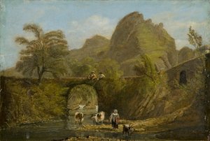'डायनास रॉक एंड ब्रिज', 1820 द्वारा जॉर्ज ऑरलियन्स डे ला मोट्टे