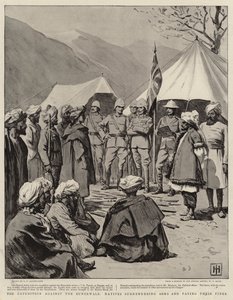 बुनेवल्स के खिलाफ अभियान, मूल निवासी शस्त्रों का आत्मसमर्पण करते हैं और अपने जुर्माना का भुगतान करते हैं