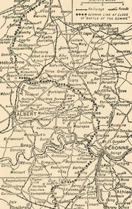 1919 के मोम्मे की लड़ाई का चित्रण करने के लिए नक्शा।