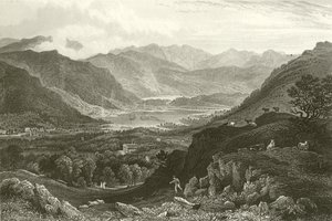 Rydal Park, Westmorland से Rydal Water और Grassmere